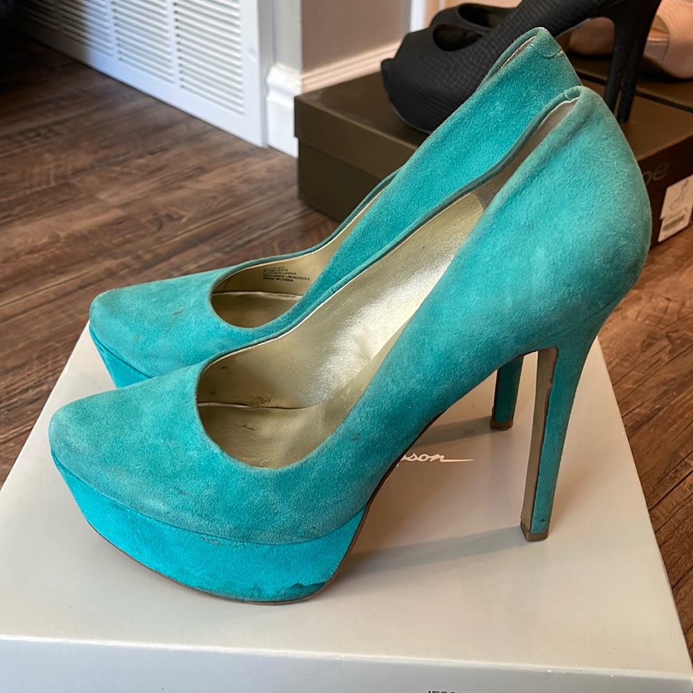 Teal Jessica Simpson Heels